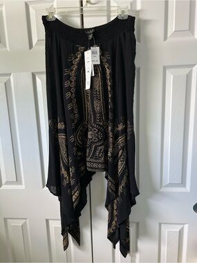 lola Black Dress with Gold Paisley Print